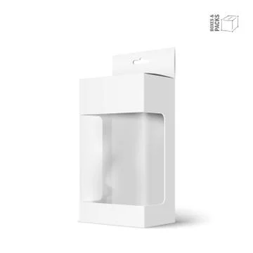 White vector product package box with window Ilustración de archivo