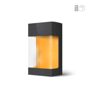 White vector product package box with window Ilustración de archivo