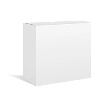 White vector realistic box package mockup Stock Illustration