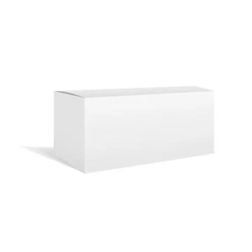 White vector rectangular horizontal box mockup Stock Illustration