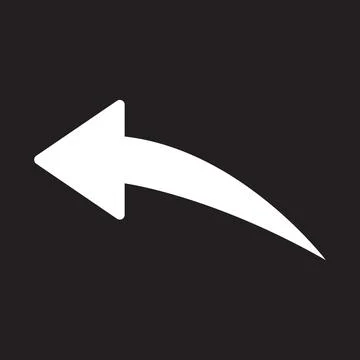White vector reply to message or chat arrow icon isolated on black backgroun Stock Illustration