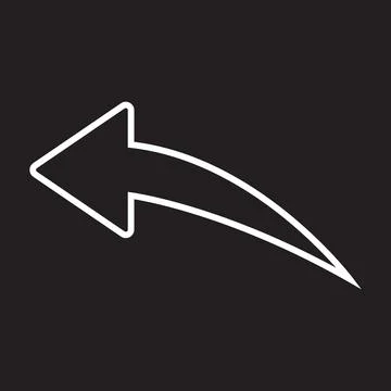 White vector reply to message or chat arrow line icon isolated on black back Stock Illustration