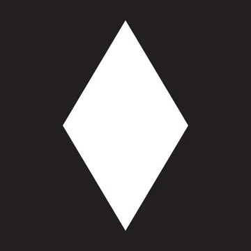 White vector rhombus solid icon isolated on black background Stockillustratie