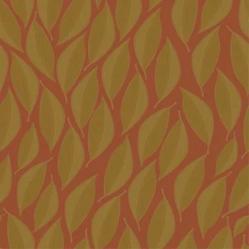 White vector seamless texture with leaves Stock Illustration