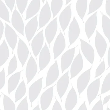White vector seamless texture with leaves on a white background Stock Illustration