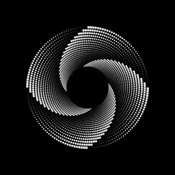 White vector tiny squares in circle form Stock Illustration