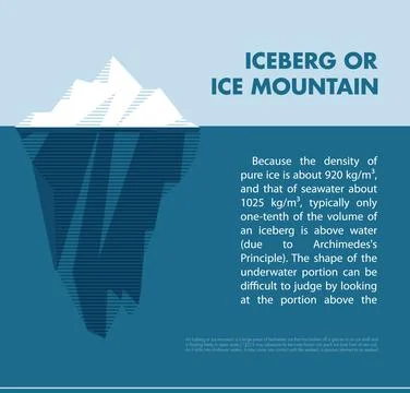White vector tip ice mountain vector illustration. Iceberg in minimal style Stock Illustration