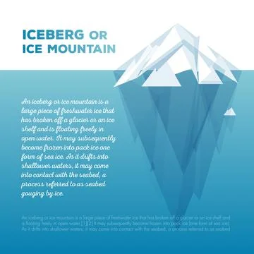 White vector tip ice mountain vector illustration. Iceberg in minimal style Stock Illustration