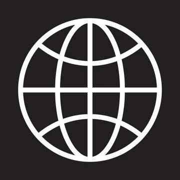 White vector web icon isolated on black background Stock Illustration