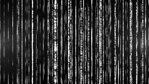 White vertical light lines falling on a dark background, creating a digital r Stock Footage 331997201