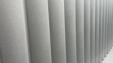Off-white Vertical Pleated Wall Texture Diagonal Close Up, Architecture Detail Stock Footage 332561657