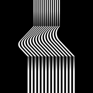 White vertical stripes isolated on black background Stock Illustration