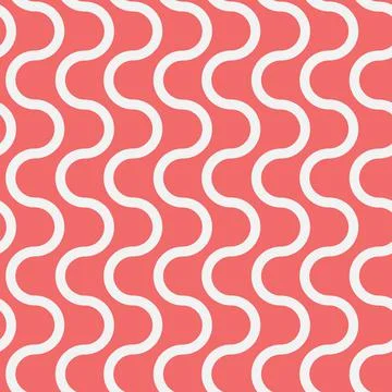 White vertical wave on pink background, seamless pattern wavy twisty illustra Stock Illustration