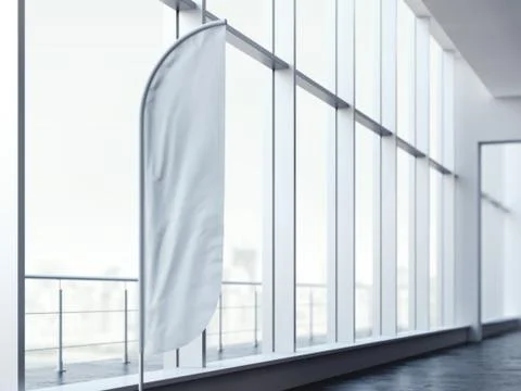 White vertical wind banner. 3d rendering Stockillustratie