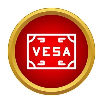 White vesa mounting interface icon on red circle Ilustración de archivo