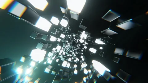 White Vibrant Sci-Fi Neon Tunnel Background VJ Loop l 4K Stock Footage 295878341