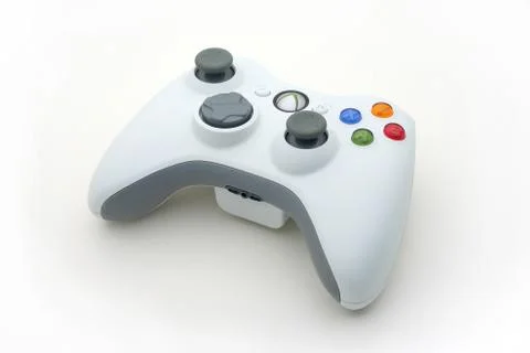 White video game controller on white Stock Photos