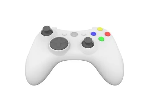 White video game controller on white Stock Photos