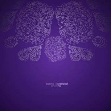 White vintage pattern on dark background Stock Illustration