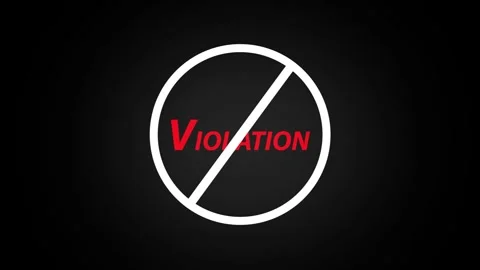 White Violation Prohibited Warning and Restriction Symbol Stock Footage 345100332