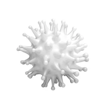White virus bacteria cell 3D render image isolated on white background. Flu, Stock Illustration