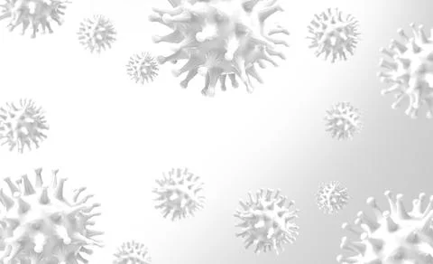 White virus bacteria cells 3D render background image trendy medical backgrou Stock Illustration