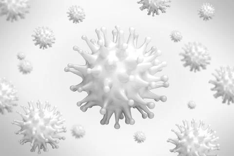 White virus bacteria cells 3D render background image trendy medical backgrou Stock Illustration