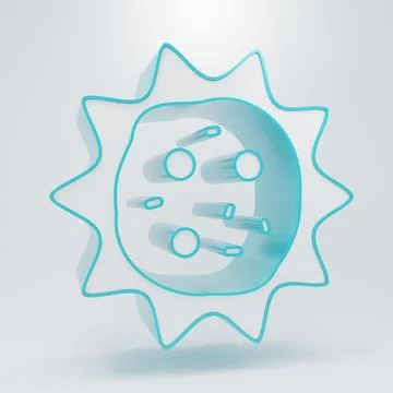 White Virus icon isolated on grey background. Corona virus 2019-nCoV. Bacte.. Stock Illustration