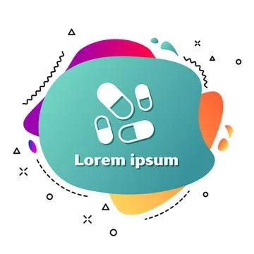 White Vitamin complex of pill capsule icon isolated on white background. Healthy Stock Illustration