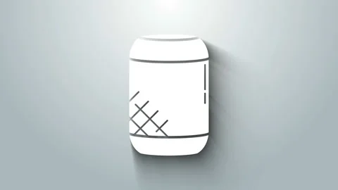 White Voice assistant icon isolated on grey background. Voice control user Stock Footage 145699886