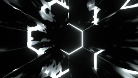 White Vortex Gate Neon Energy Flow Background VJ Loop in 4K Stock Footage 312804046