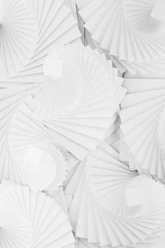 White vortexes pattern, abstract geometric minimal modern background. Monochr Stock Illustration