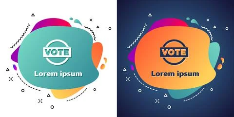 White Vote icon isolated on white and blue background. Abstract banner with Stock Illustration