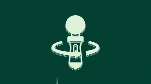 White VR controller game icon isolated on green background. Virtual reality Stock Footage 236029593