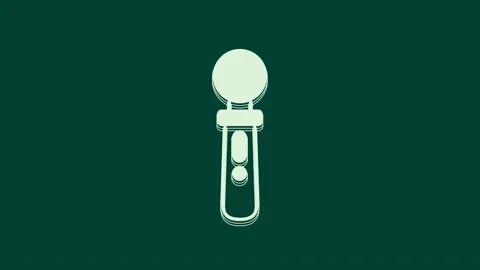 White VR controller game icon isolated on green background. Virtual reality Stock Footage 236032489