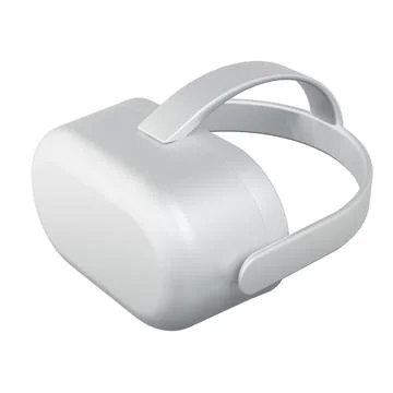 White VR Headset. Isolated On White Background. 3D Render. Virtual Reality. Stock Illustration