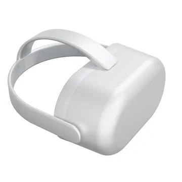 White VR Headset. Isolated On White Background. 3D Render. Virtual Reality. Stock Illustration