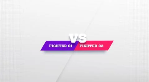 White VS Logo in grey background. Versus Board of rivals, with space for text Stock Illustration