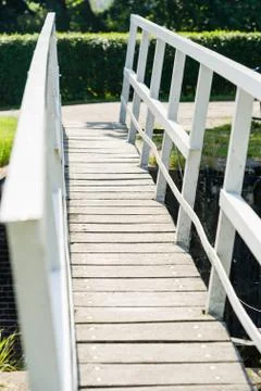 White walking bridge Stock Photos