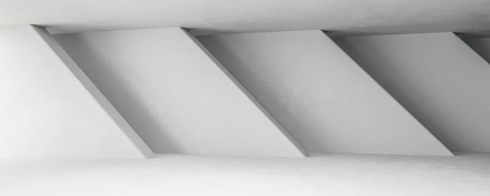 White wall abstract geometric shape futuristic architecture 3d render 스톡 일러스트