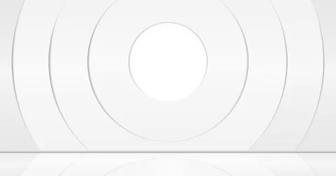 White wall and floor with circle shapes Stock Illustration