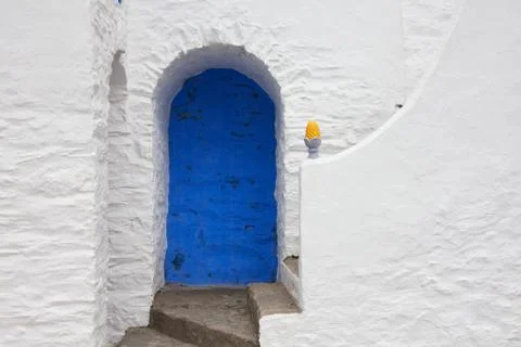 White wall and steps Stock Photos