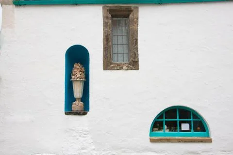 White wall and windows Stock Photos