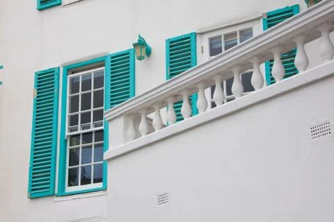 White wall and windows Stock Photos