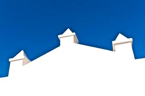 White wall with blue sky Stock Illustration