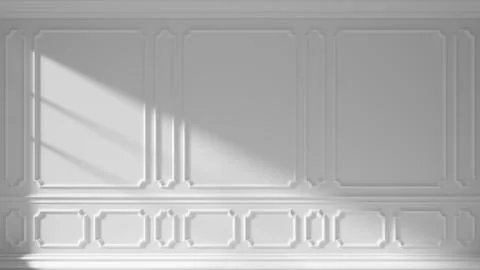 White wall with classic molding Illustrazione stock