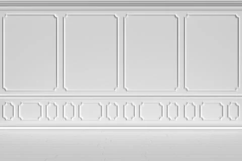 White wall in classic style Illustrazione stock