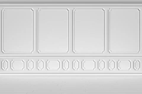 White wall in classic style Stock Illustration