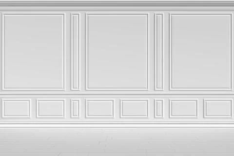 White wall in classic style Illustrazione stock