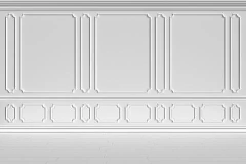 White wall in classic style Illustrazione stock